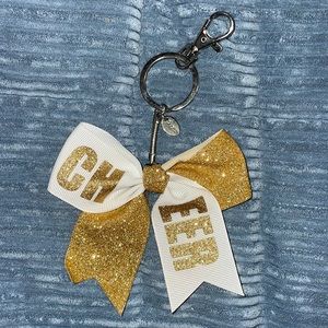 Mini cheer bow keychain